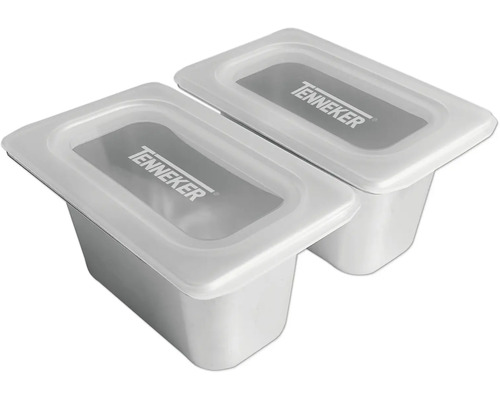 Två Tenneker rostfria behållare med lock