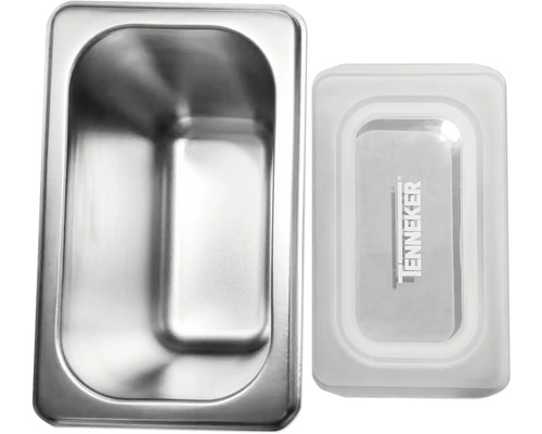 Behållare i rostfritt stål med lock