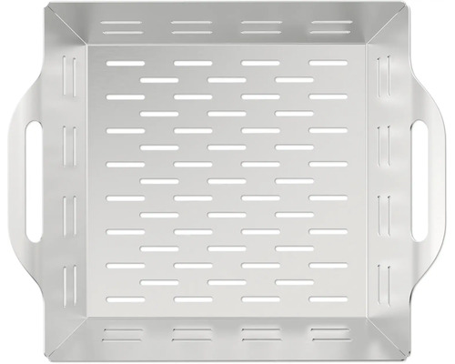 Grillskål i rostfritt stål med handtag och hål