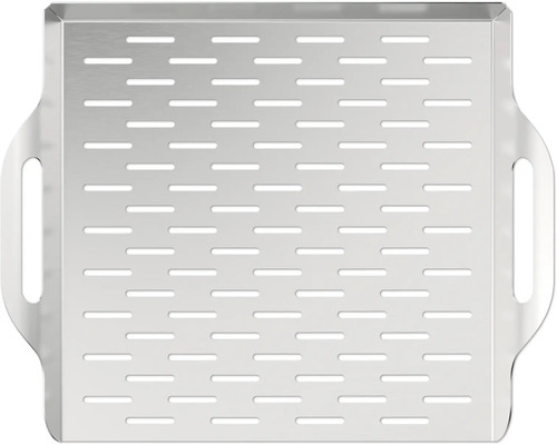 Fyrkantig grillpanna i rostfritt stål med handtag och hål