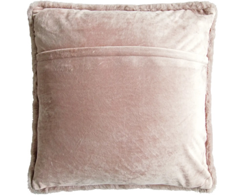 Fyrkantig prydnadskudde med kant av fuskpäls