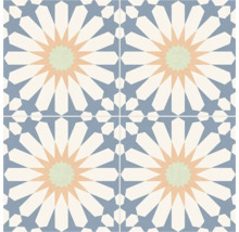 Mönster av fyra plattor med geometrisk dekor