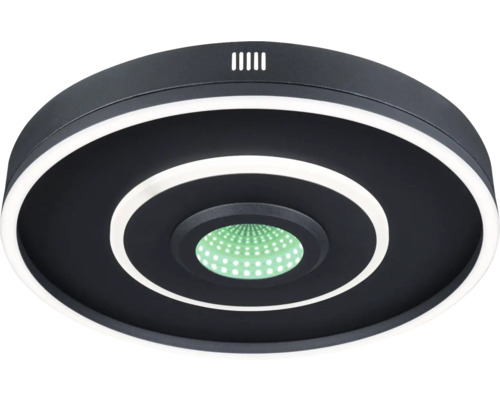 Rund taklampa med koncentriska cirklar och LED-accentbelysning