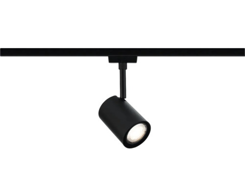 Svart LED-spotlight på strömskena