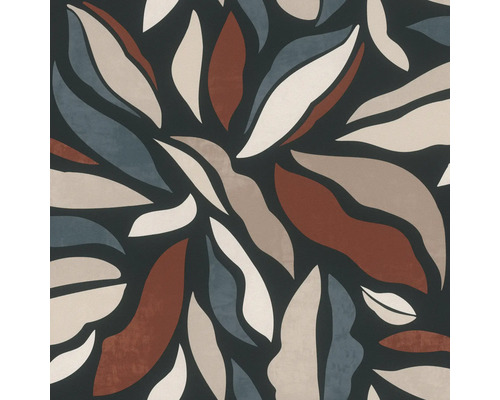 Tapet RASCH Grafik röd 0,53x10,05m Tapet med abstrakt bladmönster