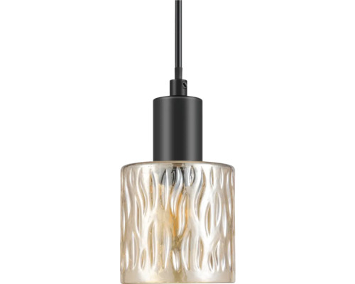 Pendellampa med mönstrat glasskärm