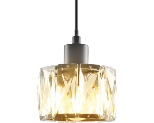 Pendellampa med lampskärm i kristallglas