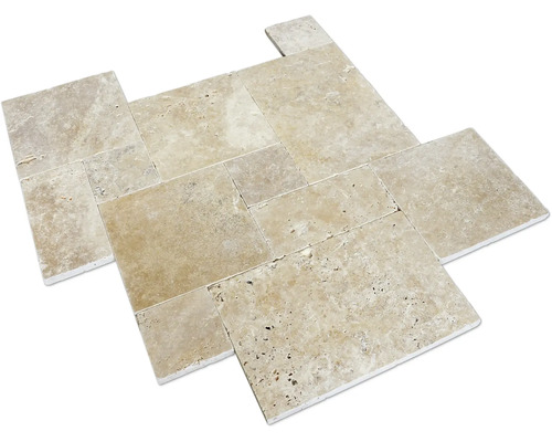 Klinker FLAIRSTONE bari natursten travertin 40x60 cm 6-pack Travertinbandplatta för inomhusbruk