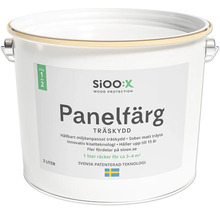 Träskyddsfärg för paneler i en vit hink