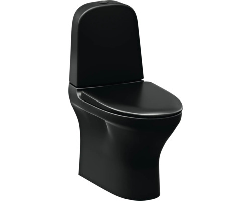 Toalettstol GUSTAVSBERG Estetic 8300 svart matt med mjukstängning 7805008