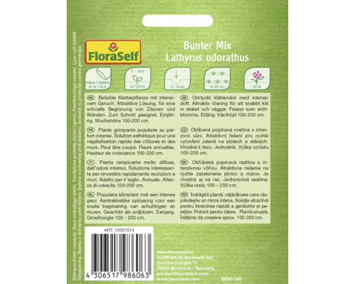 Fröförpackning Bunter Mix Lathyrus odoratus