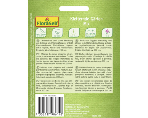 Fröblandning Kletternde Gärten Mix från FloraSelf för klätterväxter