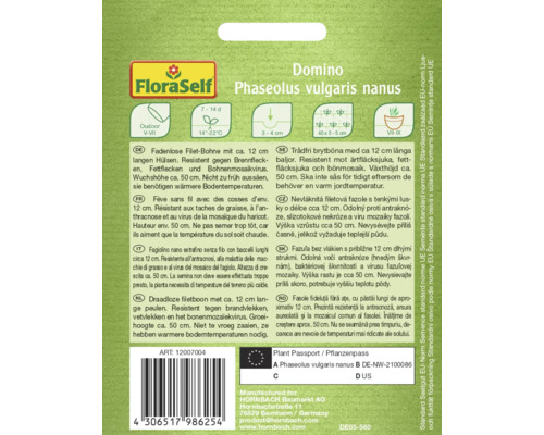 Förpackning med Domino buskbönor av märket FloraSelf