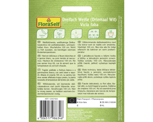 Fröpåse med trippel vita bondbönor