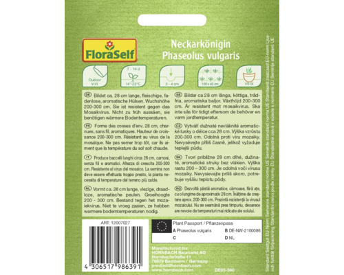 Fröförpackning Neckarkönigin Phaseolus vulgaris