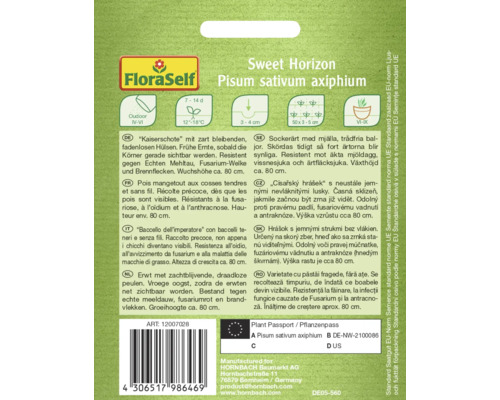 Fröförpackning sockerärt sort Sweet Horizon