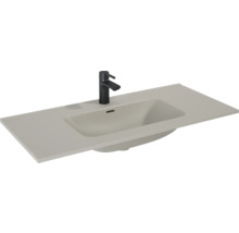 Tvättställ JUNGBORN beige fume matt med bräddavlopp och blandarhål 101x1,8x46 cm