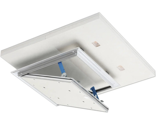 Öppnad inspektionslucka med synligt lås