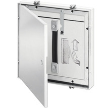 Inspektionslucka i metall med öppen dörr