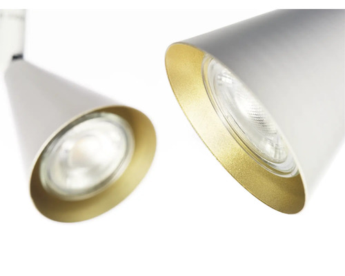 Två spotlights med vridbara lamphuvuden