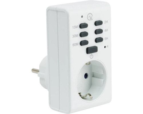 Timer GELIA 15/30/60min Vit elektronisk timer för inomhusbruk