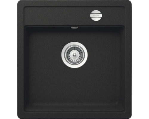 Svart diskho i kompositmaterial med silventil