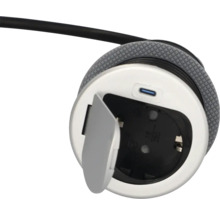 Inbyggnadsuttag schuko + USB C