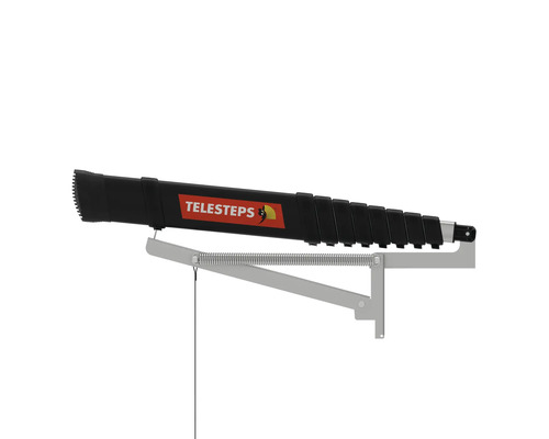 TeleSteps logotyp på ett teleskopisk stegväggfäste
