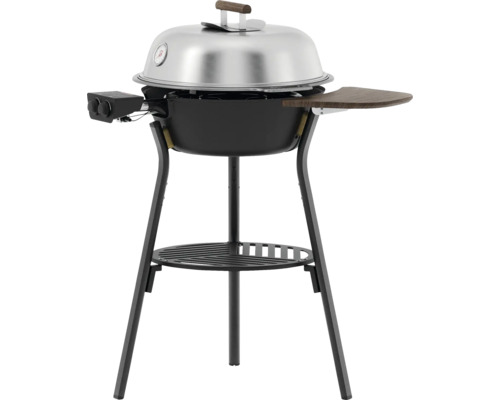 Grill med klotform, förvaringsyta och stativ