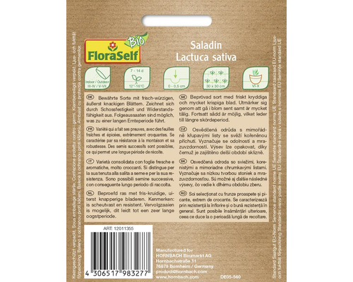 Saladin fröer av sorten Lactuca sativa
