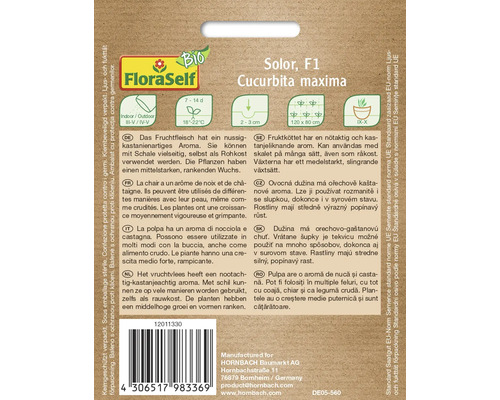 Fröförpackning Solor F1 Cucurbita maxima