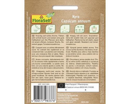 Plantbeskrivning paprika Capsicum annuum ''Kyra''