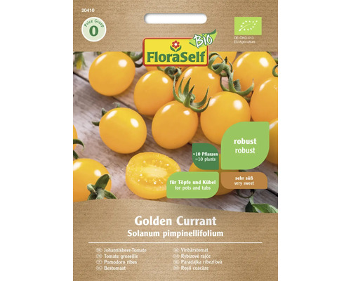 Tomatfrön FLORASELF Bio vinbärstomat Golden Curran