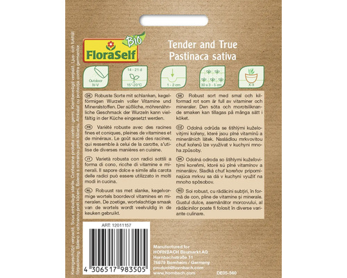 FloraSelf Logo Fröer palsternacka Tender and True