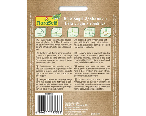 FloraSelf Rote Kugel 2/Sturoman Beta vulgaris conditiva fröförpackning