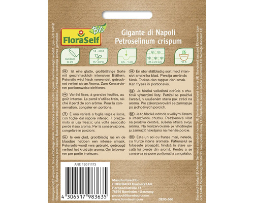 FloraSelf Gigante di Napoli Persilja fröförpackning