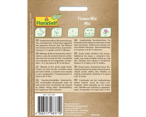 FloraSelf Flower-Mix Mix Fröförpackning för insektsvänlig blomblandning