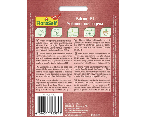 Falcon F1 Auberginefrö av sorten Solanum melongena från FloraSelf