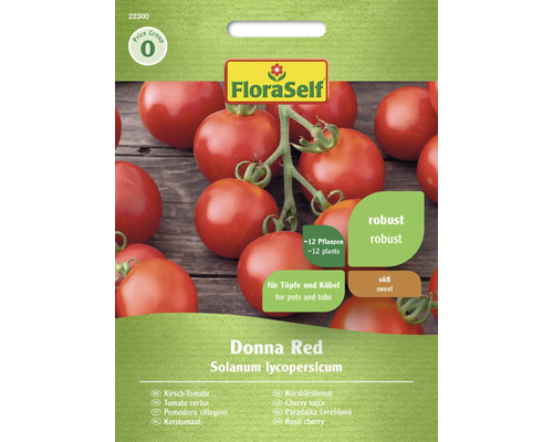Tomatfrön FLORASELF körsbärstomat Donna Red F1