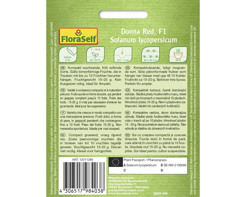 Donna Red F1 tomatfröförpackning från FloraSelf