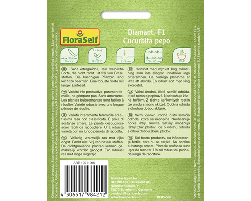 Fröförpackning för Diamant, F1, Cucurbita pepo