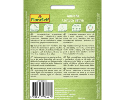 FloraSelf Analena Huvudsallad fröförpackning