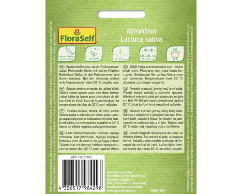 Fröförpackning Attraktion sallat Lactuca sativa