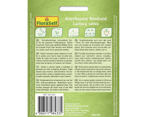 Fröförpackning Amerikansk Roodrand, Lactuca sativa, för utomhusodling