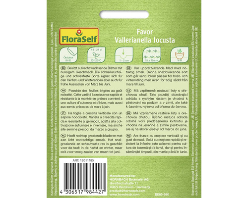 Fröförpackning för valerianasallat Favor från FloraSelf