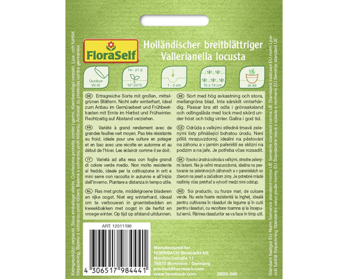 Fröförpackning holländsk bredbladig vintersallat Vallerianella locusta från FloraSelf