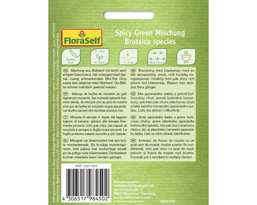 FloraSelf Spicy Green Blandning Brassica species