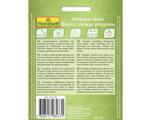 Fröförpackning delikatess blå kålrot Brassica oleracea gongylodes