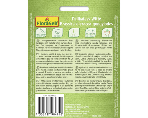Fröpåse Delikatess Witte Brassica oleracea gongylodes från FloraSelf