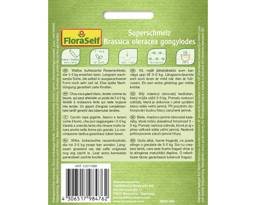 FloraSelf Superschmelz jätte kålrabbi fröpaket